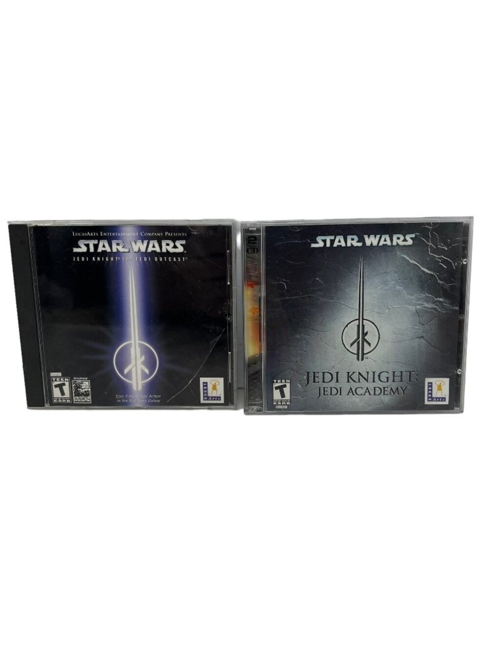 Star Wars Jedi Knight Academy & II 2 Outcast PC Game Lot Tested 2002 2003 Retro